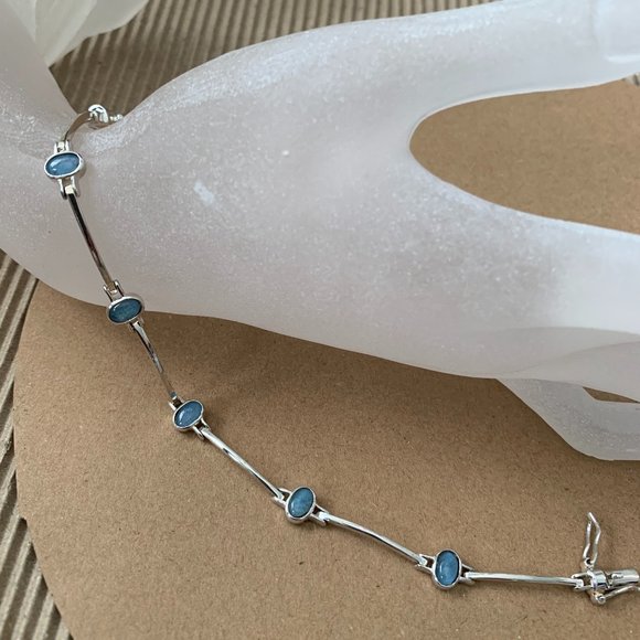 NWOT Genuine Silver (not plated)  and Opal Bracelet - Picture 2 of 6